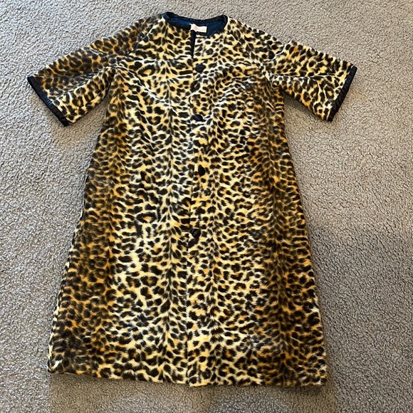 VINTAGE SEARS ROCKABILLY LEOPARD FAUX FUR ROBE! - Picture 6 of 6